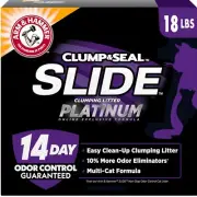 Clump & Seal SLIDE Platinum Multi-Cat Clumping Litter, Easy Clean, Superior O...