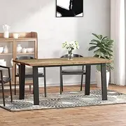 Dining Table Solid Acacia Wood 170x90x75 cm,Industrial Style Solid Acacia Wood Dining Table for Dining Room Kitchen Dining Table