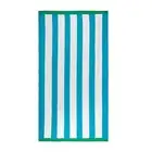 NEW Light Weight Sand Free Packable Coral or Blue Stripe Beach Towel w Carry Bag