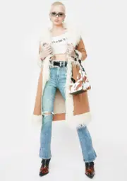 Almost Famous Faux Fur Trench Coat