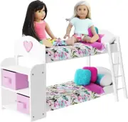 Deluxe 23-Piece Doll Bunk Bed Set for 18-Inch Dolls - Linens & Pajamas Included