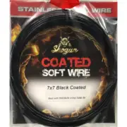 Shogun Black Coated Soft Game Fishing Wire Leader Trace 7x7 10M