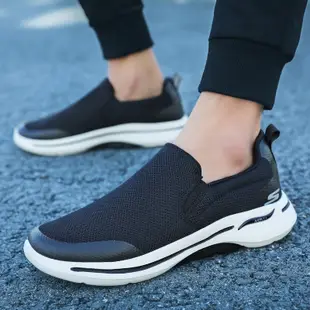 【適合矮個子】增高3cm！斯凱奇/Skechers GOWALK Archfit 男士新款厚底耐磨運動鞋 時尚休閒鞋