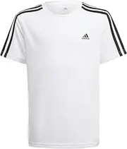 [adidas] J100 Short Sleeve T-Shirt, Kids' Designed, Toe, Move, 3 Stripes, Short Sleeve T-Shirt, 29341, White/Black (H36815), White/Black (H36815), 100