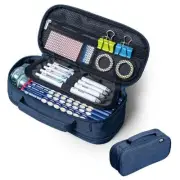 Big Capacity Pencil Case, Large Capacity Pencil Pouch Multi-Slot Pencil Blue