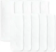 Boosties Cloth Diaper Reusable Inserts, Set of 10, Fits Honest Hybrid Diaper Cover, Fits Amazing Baby SmartNappy Cover, Pocket-Sling Compatible, 5 Tri-fold & 5 Boosters, Size Medium/Large (13” length)