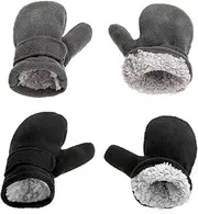[RAOEXI] Toddler Infant Winter Mittens Lined with Fleece Easy-on Baby Boy Girls Warm Gloves Outdoor