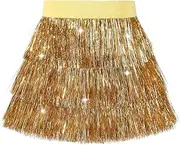 [Noomelfish] Girls Tinsel Fringe Skirt Sparkly Tassel Metallic Party Skirt(5-12 Years)