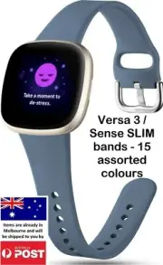Slim Silicone Watch Band Strap Wrist Bracelet Fitbit Versa 3/ 4/ Sense / Sense 2