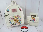 Loungefly Pokemon Eevee Eeveelutions Floral Backpack & Wallet ~ NWT W/ Defect