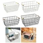 Wire Storage Basket Picking Basket Pantry Organization with Wooden Handle
