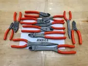 Snap-On Tools USA NEW 12 Piece ORANGE Soft Grip Master Assorted Pliers Lot Set