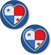 [No Thorns Media] Panama Flag 2 Pack Pinback Buttons 2.25" Fun Pins for Clothes, Backpacks, Hats, and Jackets - Cartoon, Retro, and Punk Style Lapel Badges, Slogans, and Party Pins ID45000, Metal, no gemstone