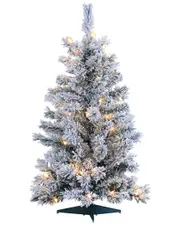 Sterling Tree Company 3ft Flocked Colorado Spruce With 50 Ul Clear Lights.