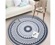 Nordic Style Round Decorative Carpet Area Rug Foot Door Hanging Basket Mat - 1# 60X60CM