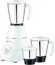 Bajaj Rex 500W Mixer Grinder with Nutri-Pro Feature, 3 Jars, White