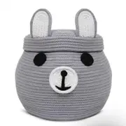 Yarra Textiles Multi-purpose Bunny Shaped storage basket with lid (25 cm x 30 cm x 25 cm) Grey