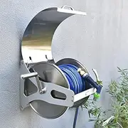 Portable Stainless Steel Garden Hose Reel Set with Reinforced Watering Pipe Cart Ideal for Patio Deck Yard Garden Home and Driveway Includes 35m Hose Irrigation Tools for Easy Watering