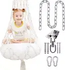 Swing Chair for Kids Indoor Sensory Swing for Kids, Macrame Hanging Hammock