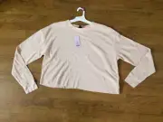 LONG SLEEVE WAFFLE KNIT CROP TOP SPA PEACH XXL - WILD FABLE