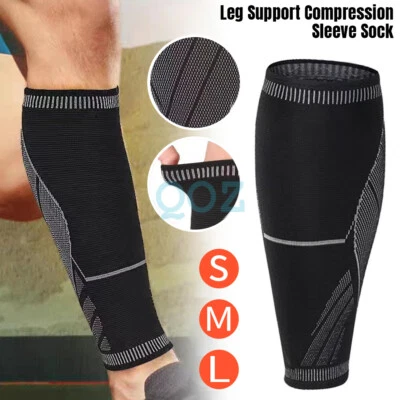 Calf Running Compression Sleeve Leg Sock Shin Splint Support Brace Guard Sports