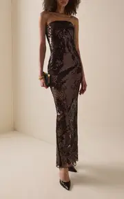 [Elie Saab] Sequined Tulle Midi Dress
