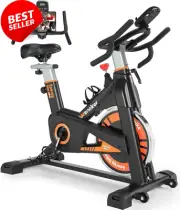 Exercise Bike Silent Belt Drive, Heavy Flywheel, Comfortable Digital Display