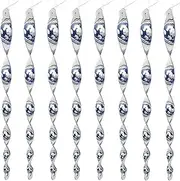 Large 15-Inch Bird Repellent Reflective Scare Rods - Ornamental Spinner Deterrent Control Device - Keeps Woodpeckers and Birds Away - Bonus Replacement String Included - (8 Pack)