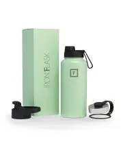[Iron Flask] Wide Mouth Bottle with Spout Lid 32oz/950ml in Light Green