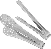 Multi-Purpose Stainless Steel Silverware 6pc Set Small Tongs Mini Ice Tongs for Cooking Tea Coffee Kitchen
