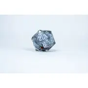 Sirius Dice - Silver Ink; Silver Glitter; Red and Green Snowflakes D20 Snow Globe