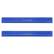 2pcs Aluminum Hollow Scale Ruler 15cm Straight Metal Ruler Blue