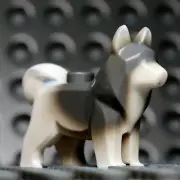 NEW LEGO - Animal - Land - Dog Husky White x1 - 60097 70734 ( NO EYES )