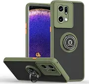 [XINYEXIN] Compatible with Oppo Find X5 Pro Case with Ring Holder, PC +TPU Shockproof Bumper Case Protective Cover - ArmyGreen