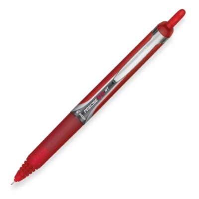 26064 Pilot Precise V5 RT Rollingball Pen, Ex Fine 0.5mm, Red, Pack of 3