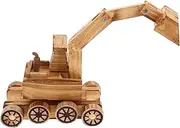 YARNOW Wooden Excavator Model with Movable Parts Miniature Engineering Plaything for Creative Imaginative Play Unique Decorative for Home Office Display