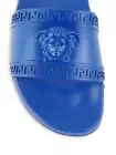 NEW VERSACE Blue Medusa Pool Slides Flat Open Toe Sandals Size 11/ 44