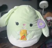 NWT Squishmallows HARA BUNNY Carrot Juice 14" EASTER 2024 RARE GREEN FLOPPY EARS
