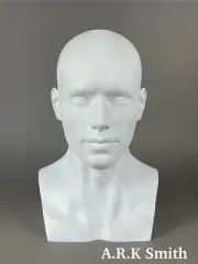 3D Printing Mannequin Male Manikin Head Model Display Stand White