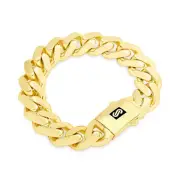 10k Yellow Gold Royal Monaco Miami Cuban Link 17mm Curb Chain Mens Bracelet 9"