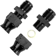 QWORK 6AN Male to 5/16" Hardline Compression Fitting Adapter, Black, Pack of 2, Aluminum Alloy, Black, Fits to 5/16" OD hardline