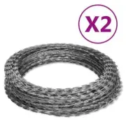 NATO Razor Wires Helical Wire Rolls 2 pcs Galvanised Steel 60 m