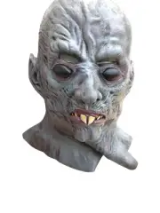 GRAY ZOMBIE MASK WITH BLINKING EYES. LATEX . ADULT SIZE.