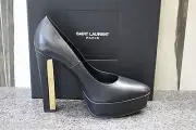 NIB YSL Saint Laurent ZIGGY 105 GOLD Heel Black Platform Pumps Shoes 39.5