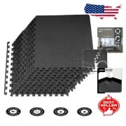 Cushioned EVA Foam Exercise Mat - Lightweight Interlocking Tiles for Home Gyms