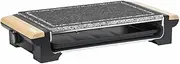 H.Koenig RP320 2-in-1 Electric Grill and Cooking Stone for 8 People, Multifunction, Large Granite Stone, Electric Grilling of Meat and Vegetables, Table Grill, Removable Tray, Easy to Clean