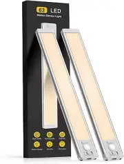 Under Cabinet Lights, 63 LED Rechargeable Battery Operated Motion Sensor Light I