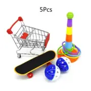 Pet Educational Mini Shopping Cart Training Rings Skateboard Stand Perch