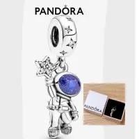 在飛比找蝦皮購物優惠-全新 潘朵拉 PANDORA 摘星 太空人 吊墜 銀飾 正品