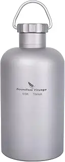Boundless Voyage Titanium Water Tea Coffee Bottle with Titanium Lid Outdoor Camping Cycling Hiking Sports Picnic Drinkware 400ml Ti15105B
